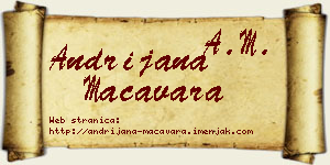 Andrijana Macavara vizit kartica